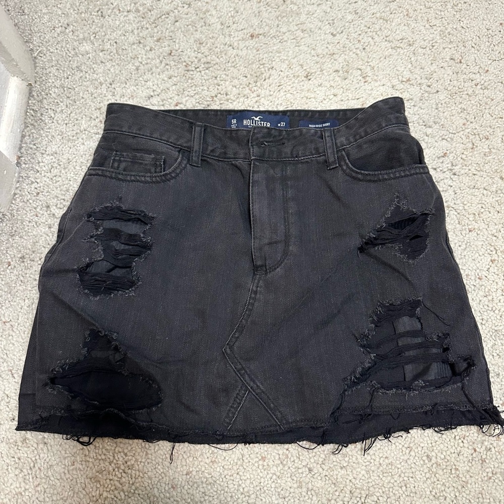 Black Denim Skirt